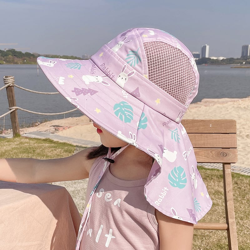 Breathable Sun Hat and Neck Protection Shawl for Babies