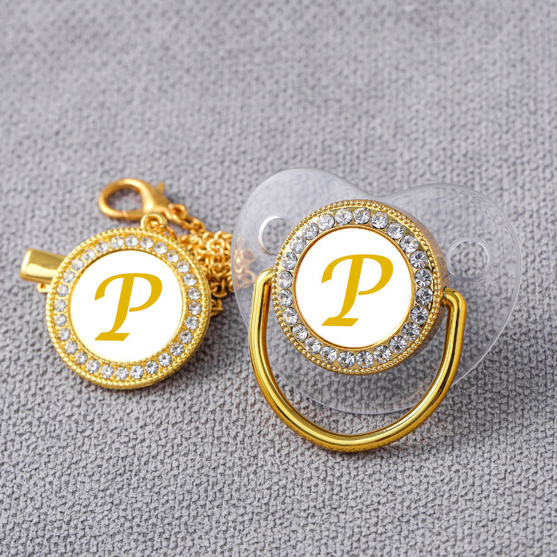 "Transparent Pacifier with 26 Letter Design for Babies"