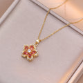 Trendy Women's Zircon Flower Pendant Necklace Design