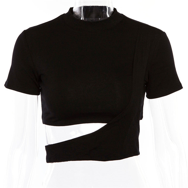 Summer Hollow Out Short Sleeve T-Shirt for Women