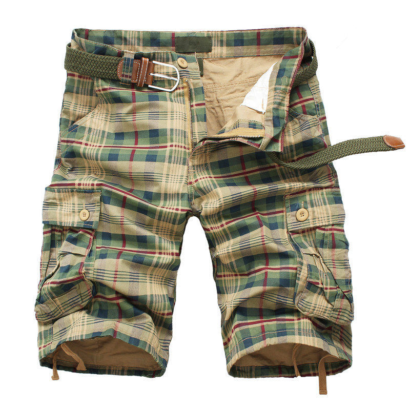 Men's Large Plaid Leisure Pants for Summer