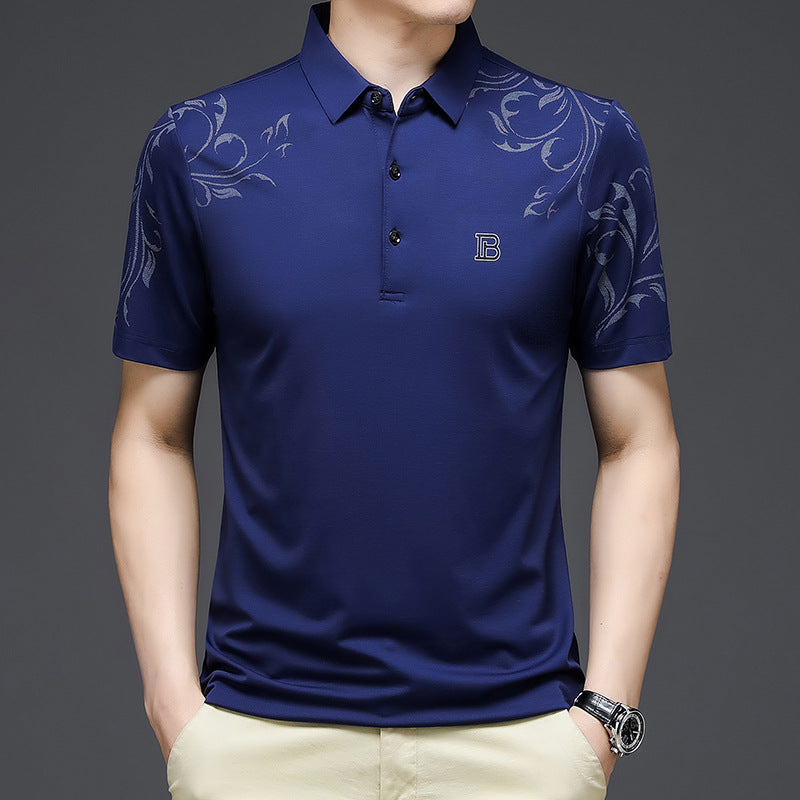 Men's Summer Floral Short Sleeve Polo Shirt