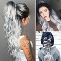 Granny Grey Gradient Medium-Long Wig Volume