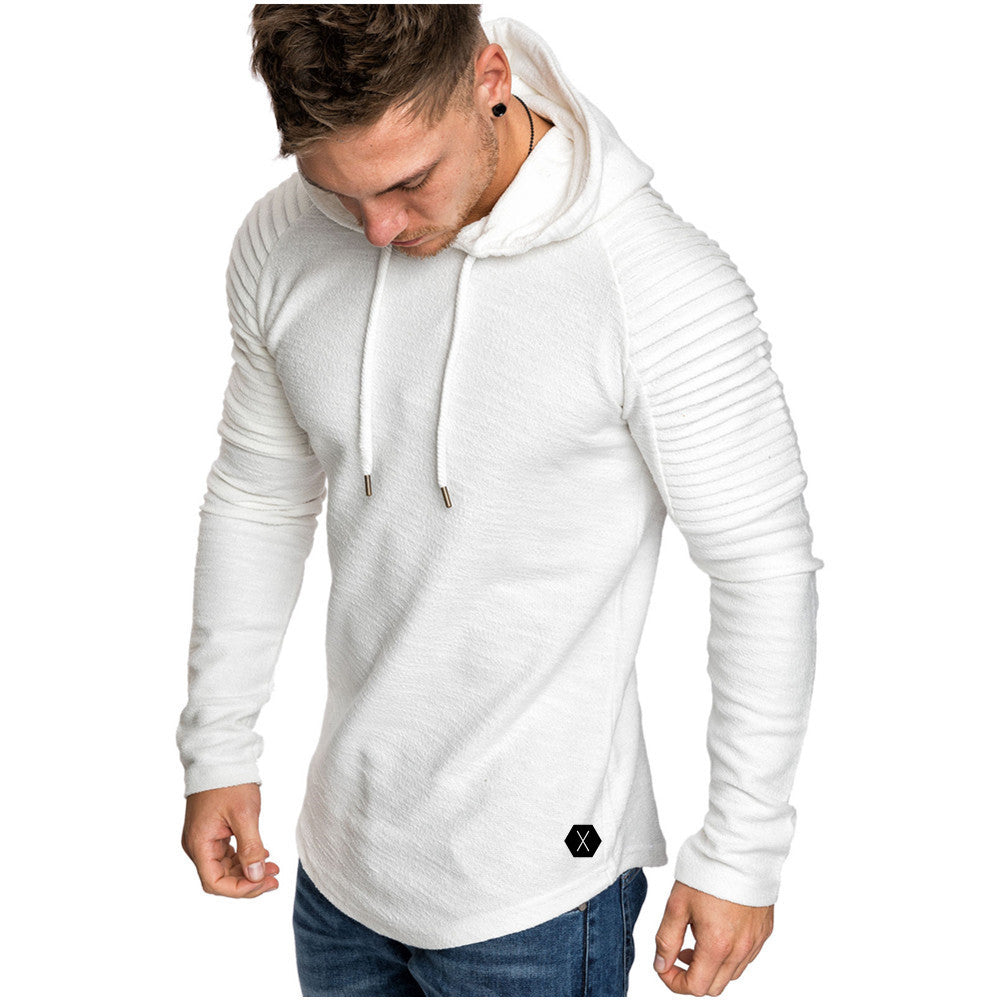 Men's Large Slim Fit Hooded Long Sleeve T-Shirt