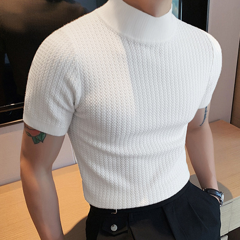 2023 Summer Men's Short Sleeve Knit T-Shirt