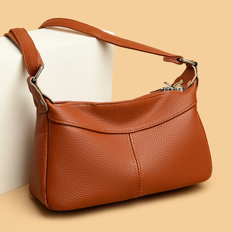 "2024 New Women's Leather Shoulder Bag with Multiple Pockets"