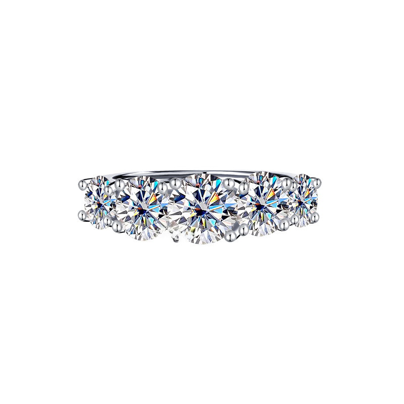 S925 Silver Moissanite Star Ring for Women