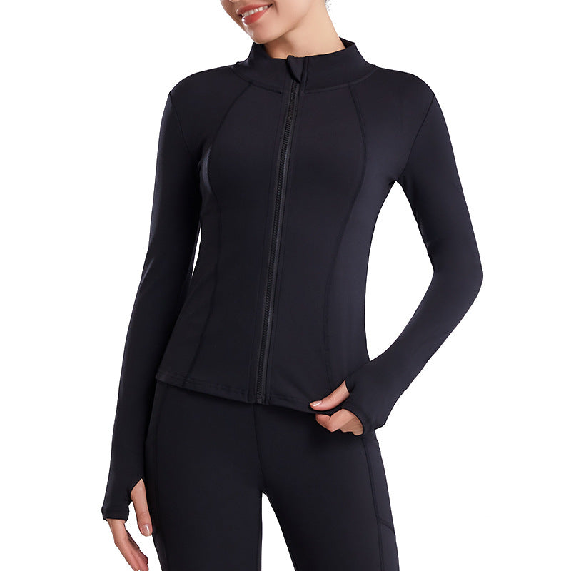 2019 Women's Yoga Jacket with Stretchy Zipper