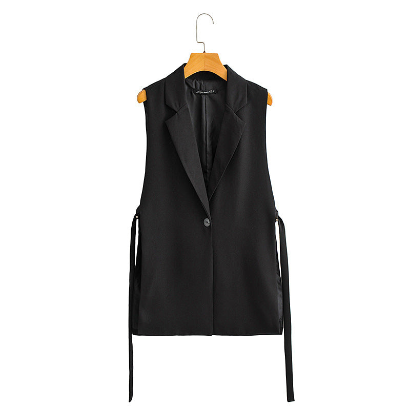 2022 Autumn New Solid Color Vest with Split Design