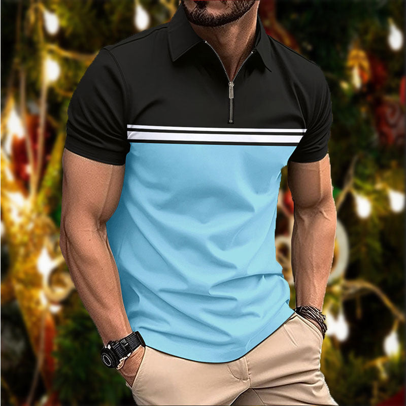 Stylish Slim Fit Striped Polo Shirt for Men