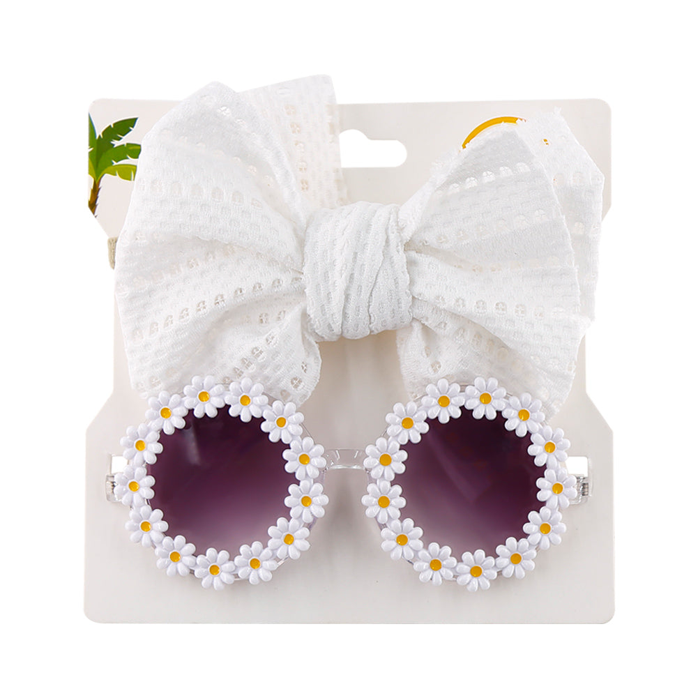 Children's Sunflower Sunvisor and Hollow Hair Band Set