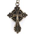 Vintage Cross Copper Pocket Watch Necklace