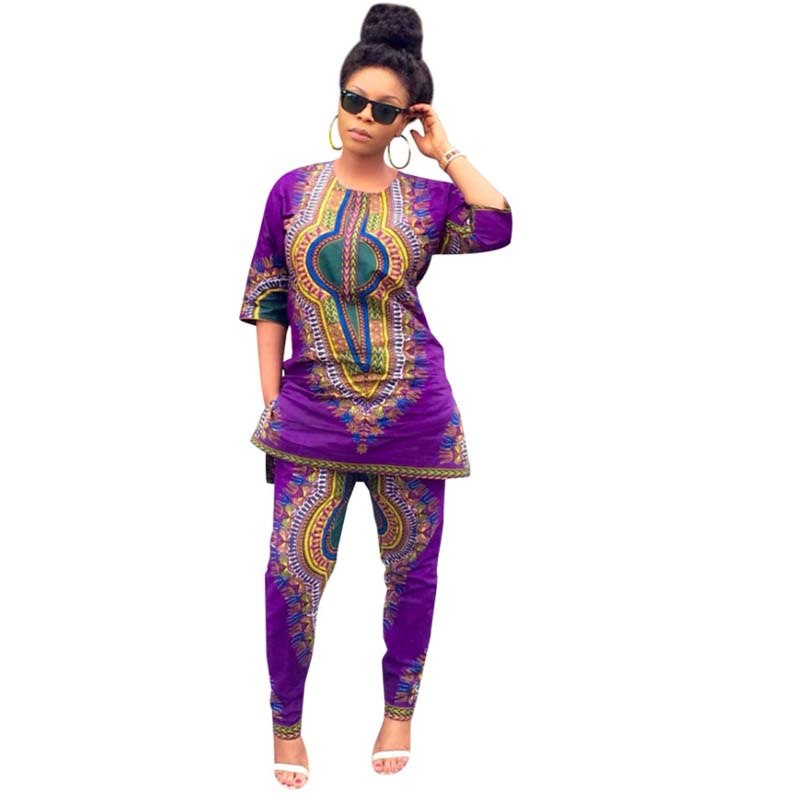 Casual Two-Piece Set, African Dashiki Clothing for Women