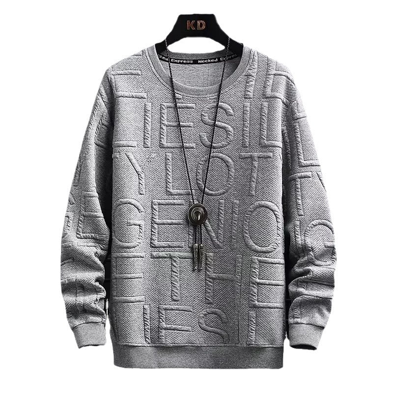 Men's Spring Autumn Loose Crew Neck Pullover Sweatshirt