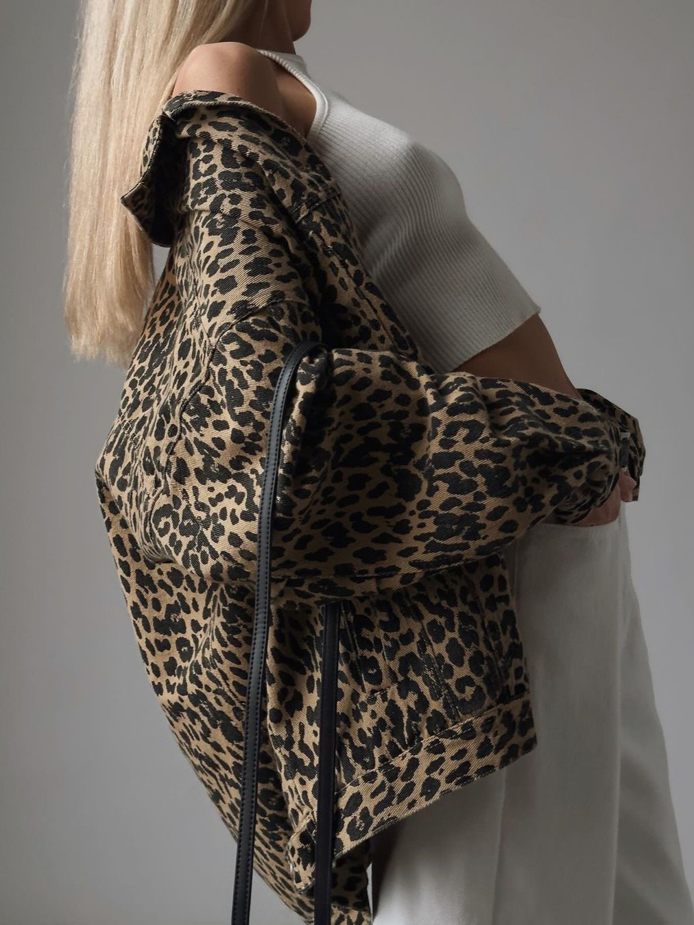 Vintage Leopard Print Cotton Jacket for Winter Streetwear