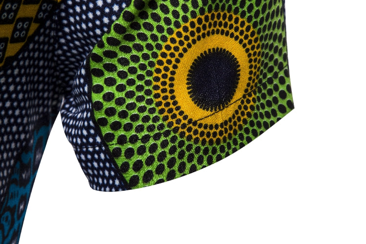 2019 Men's Short Sleeve Shirt with African Ethnic Style