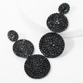 Exaggerated Multi-Layer Round Rhinestone Earrings