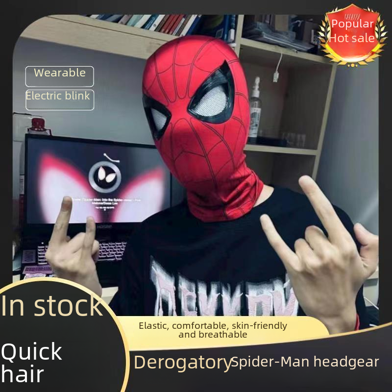 Spider-Man Helmet with Movable Eyes and Blinking Feature