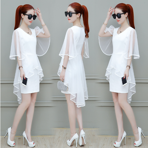 Plus Size Lace Sleeve Dress for Summer 2019