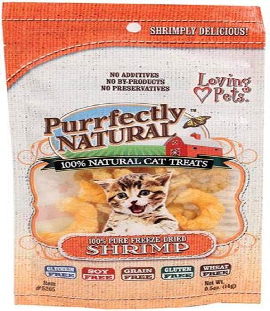 Loving Pets Purrfectly Natural Freeze Dried Shrimp Treats For Cats 0.5-Ounce
