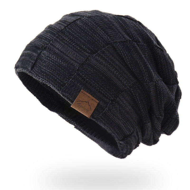 Warm Velvet Mixed Color Knitted Pullover Hat for Women