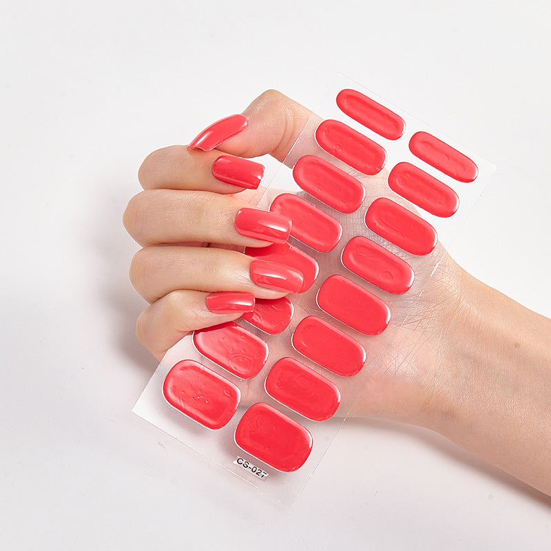 16-Color Solid Nail Stickers for Elegant Designs