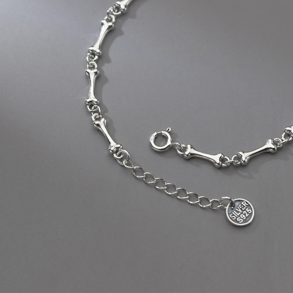 S925 Silver Korean Style Skull Bracelet for Women