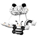 Black and White Cartoon Animal Cot Wrap Toy with Ringer