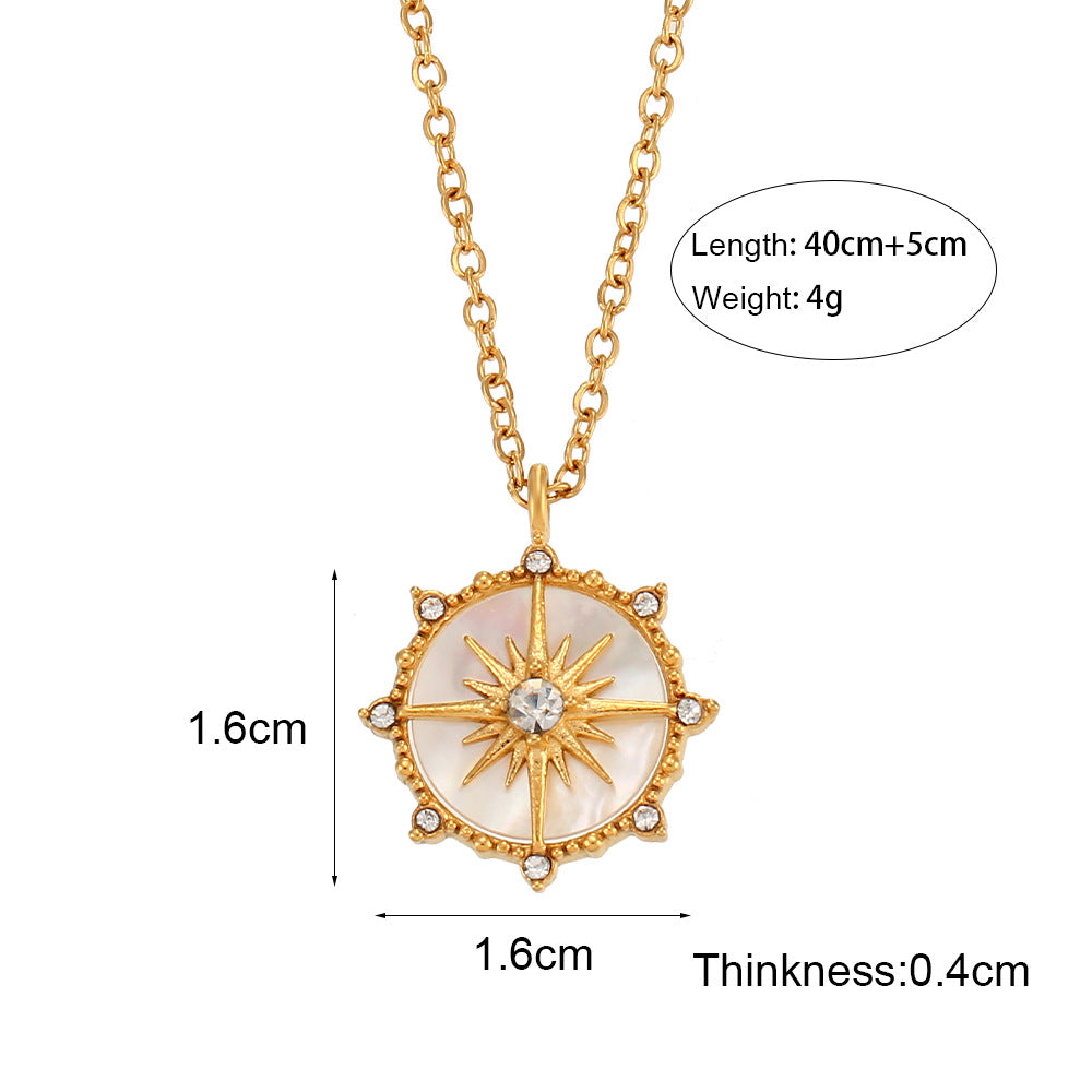 Trendy Women's Shell Pendant Necklace with Star Design