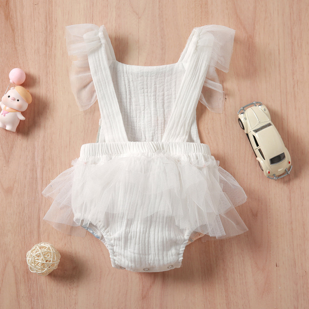 Mesh Embroidered Crawling Outfit