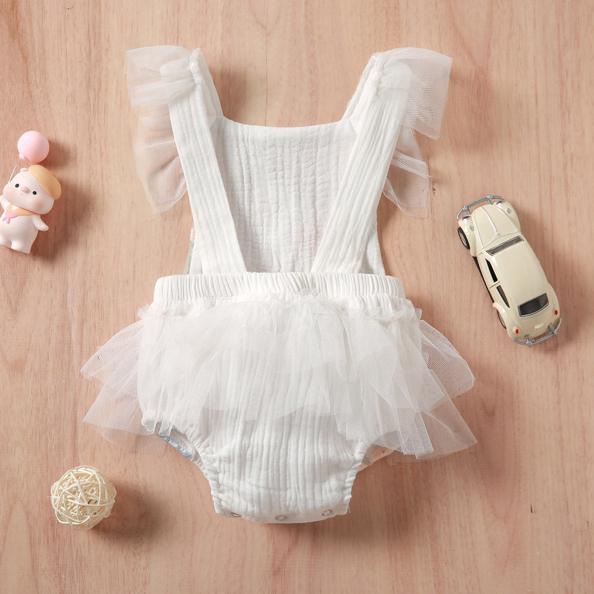 Mesh Embroidered Crawling Outfit