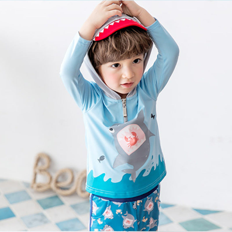 Boys' Long Sleeve Sunsuit for Swimming (Age 5)