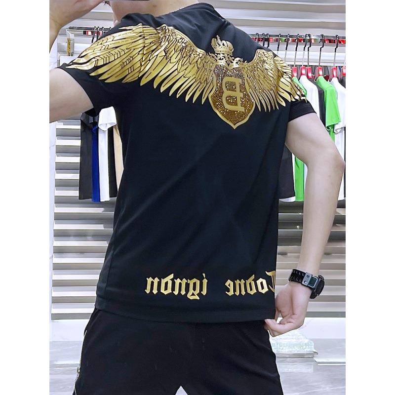 Men's Slim Fit Wing Print Red T-Shirt 2023 Summer Trend