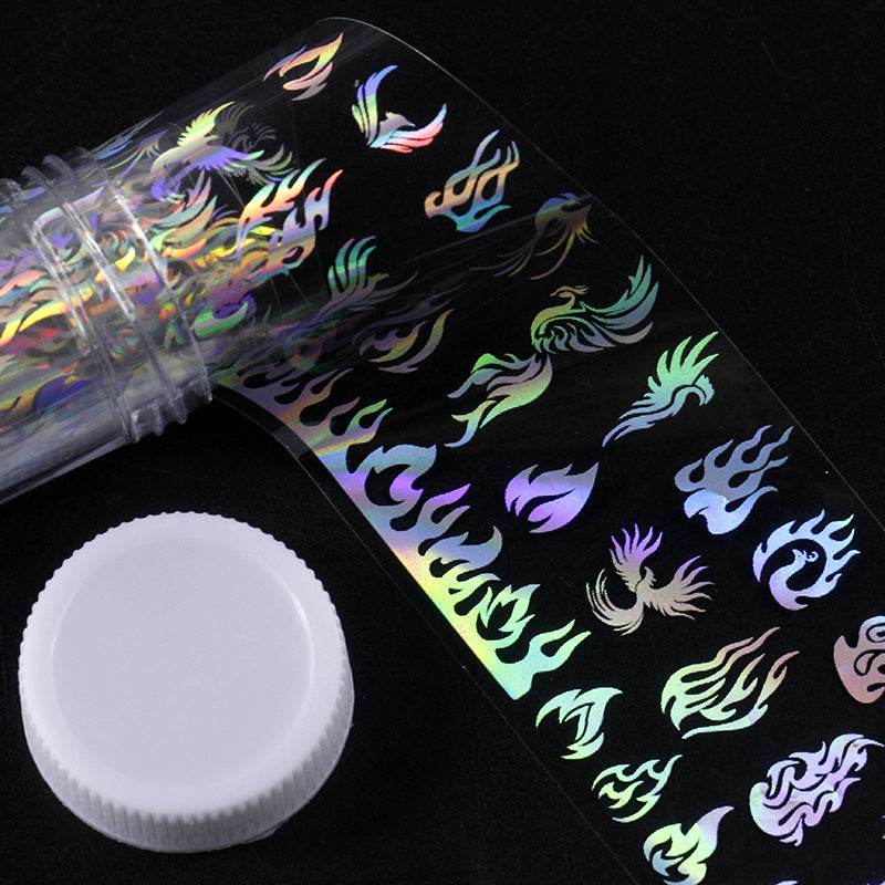 10 Styles 4*100CM Flame Nail Stickers for Women