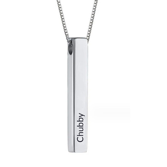Stylish Cross Pendant Necklace with Engraved Letters