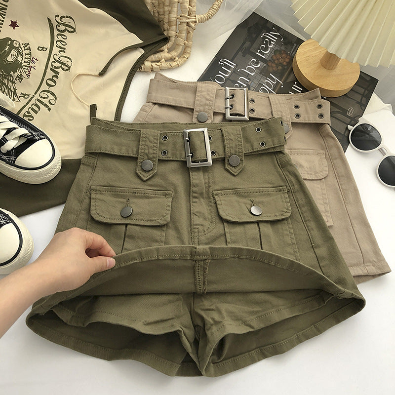 High-Waisted Denim Skirt with Belt - Women's A-Line 2023