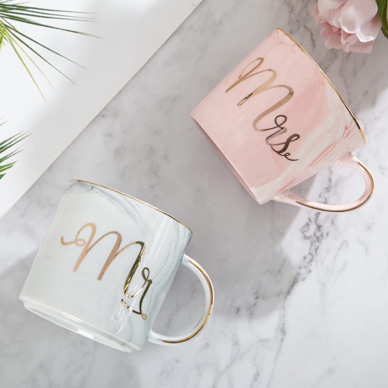 Ceramic Couple Coffee Mug and Water Cup