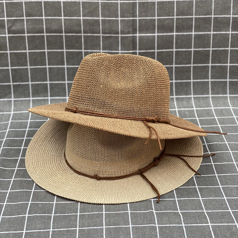 Summer Wide Brim Straw Hat for Beach and Sun Protection