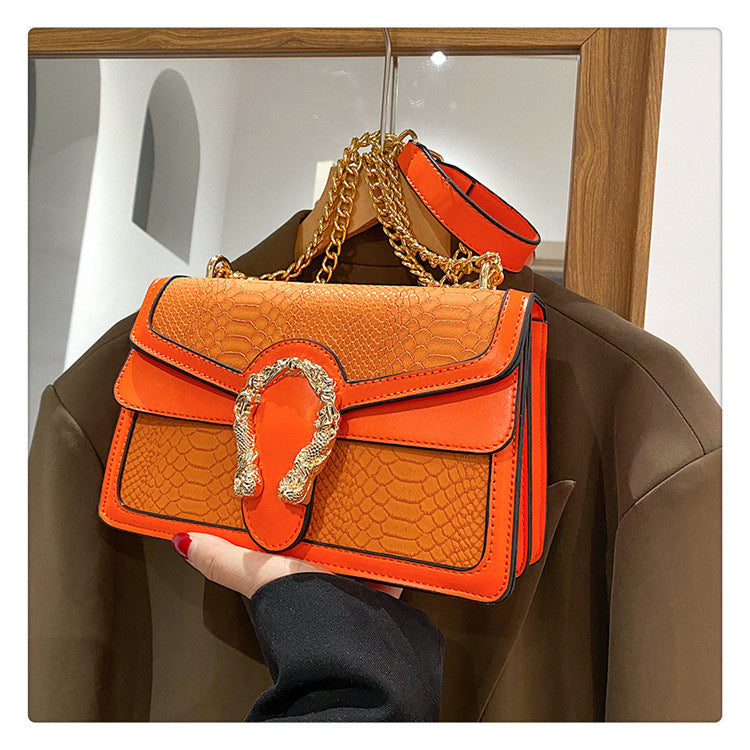 2023 Fashionable Stone Pattern Vintage Chain Shoulder Bag