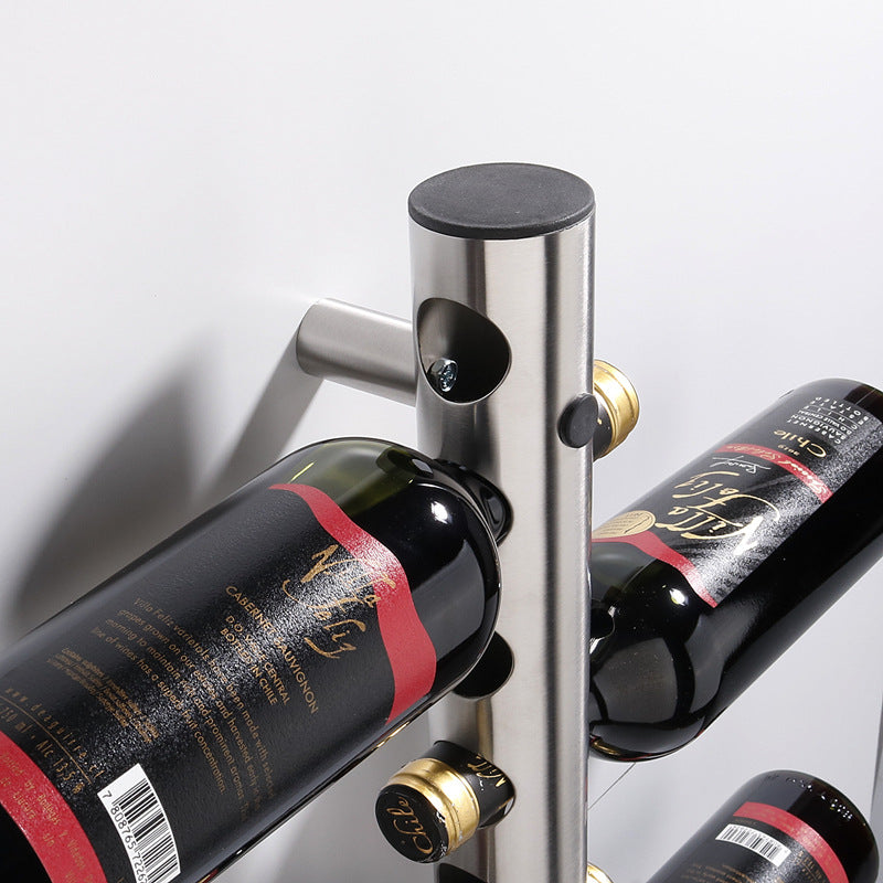 Creative Wall-Mounted Stainless Steel Wine Rack