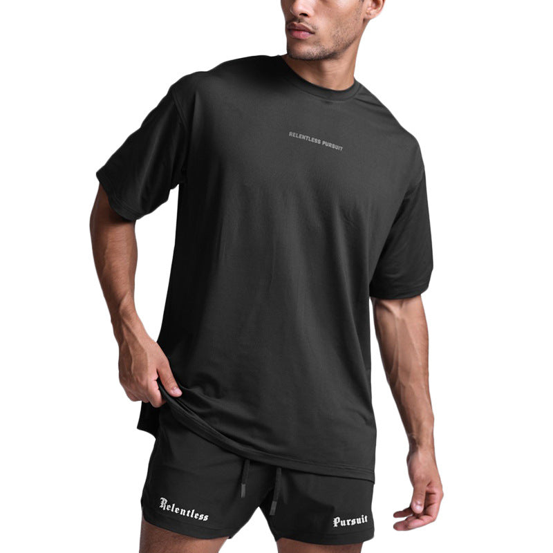Summer Men's T-Shirt - Loose Fit, Breathable, Solid Color