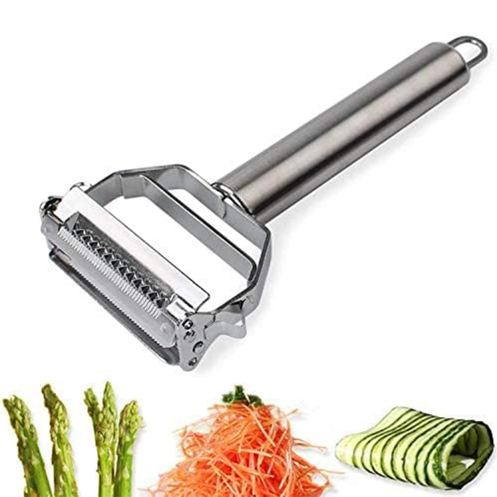 AnGeer Julienne Peeler Stainless Steel Vegetable Peeler Double-Sided Blade Vegetable Julienne Cutter and Fruit Slicer Dual Blade Multifunction Potato Peeler