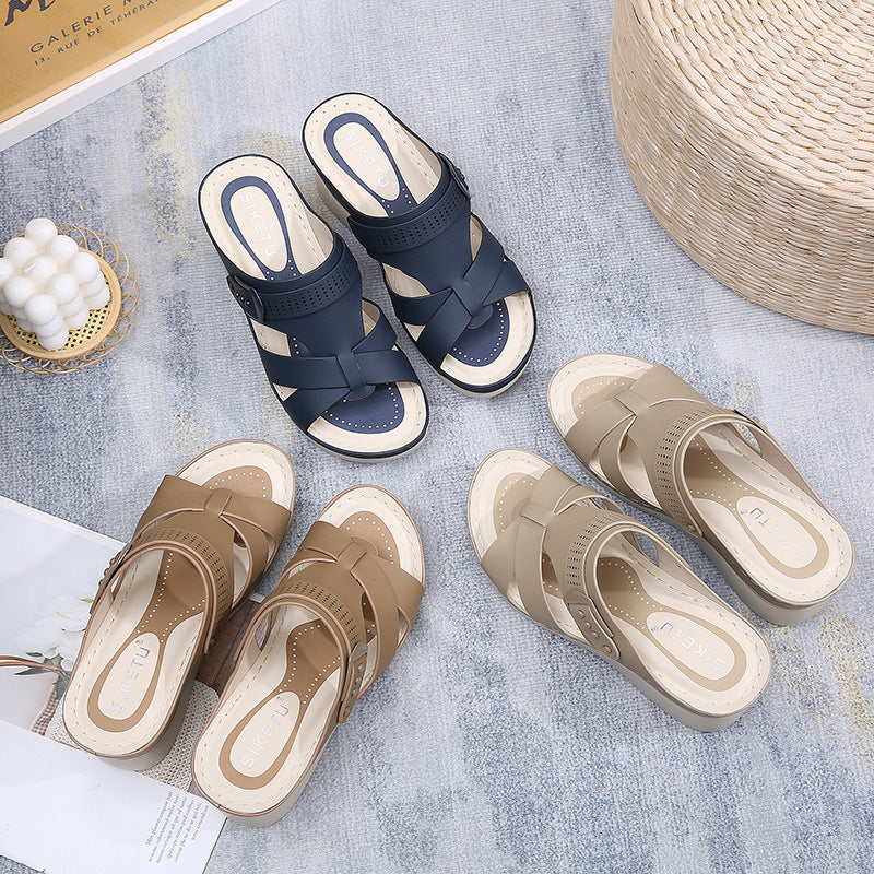 JS6331-2 Women's Comfortable Wedge Sandals for Spring/Summer