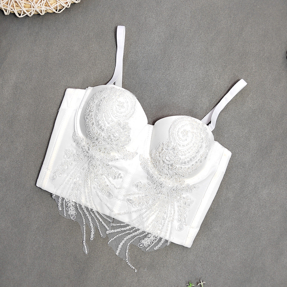 French Style Bra with Removable Straps and Embroidery