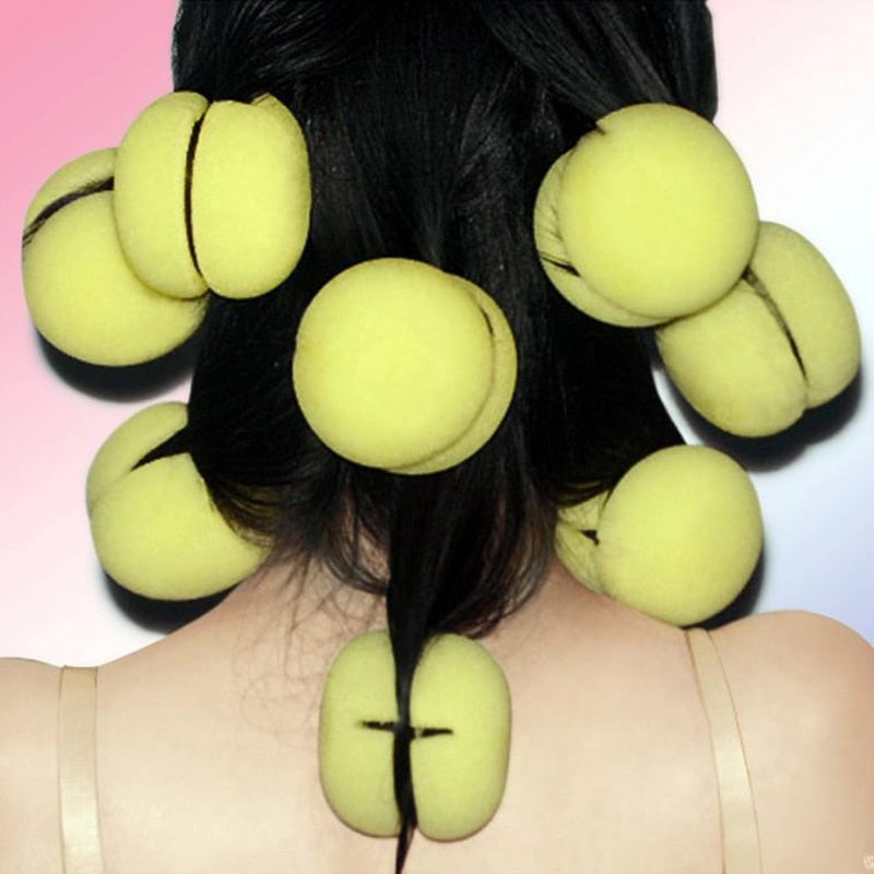 Creative Yellow Hair Curlers in Cake Shape (Set of 6)