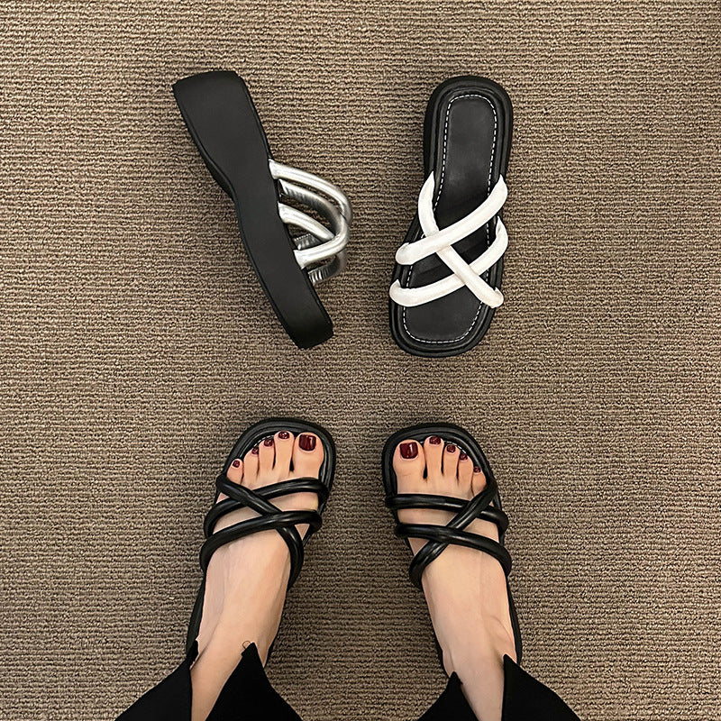 Fashionable Summer Chunky Heel Slides for Women 2023