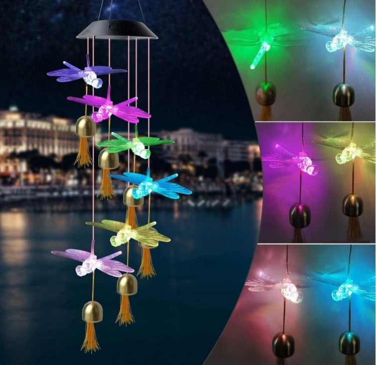 Outdoor Solar LED Wind Chime Light - Hummingbird Design