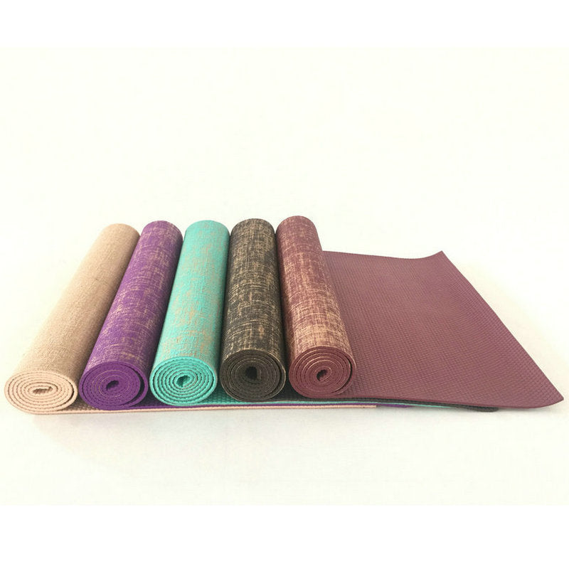 Jute Yoga Mat with PVC for Fitness and Studio Use