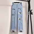 Casual Loose Plus Size Women's Denim Trousers
