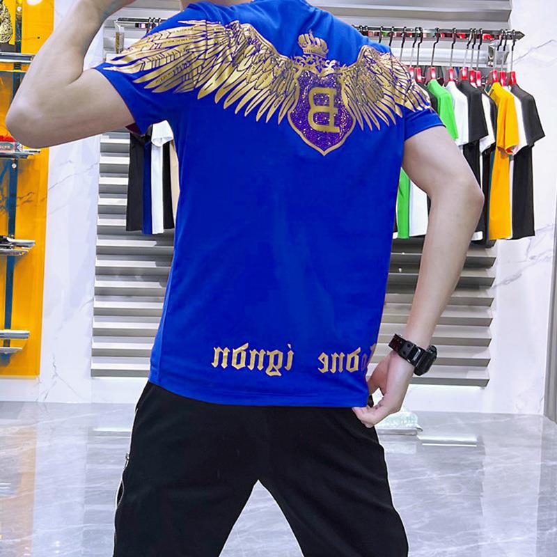 Men's Slim Fit Wing Print Red T-Shirt 2023 Summer Trend
